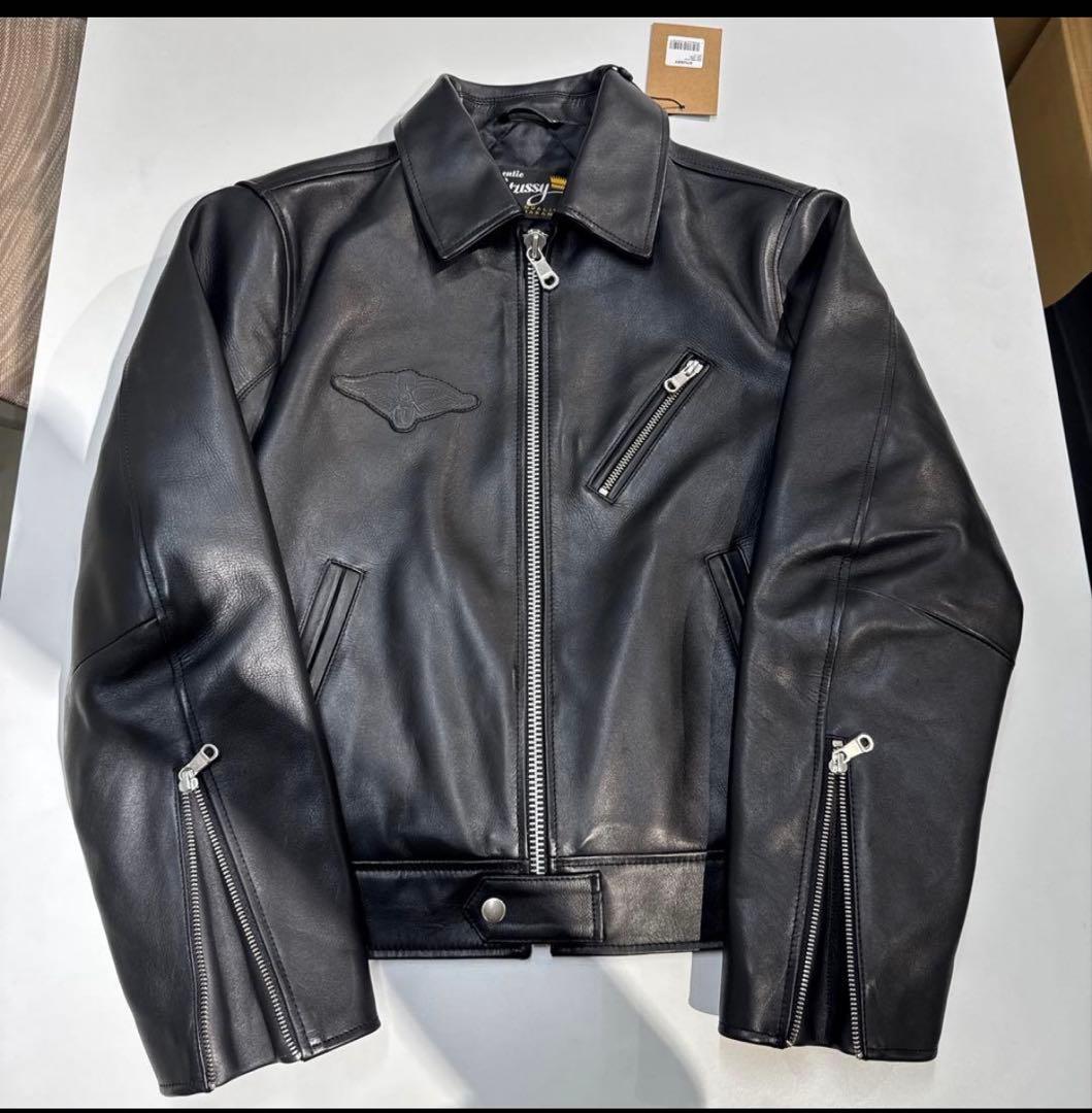 ジャケット・アウター AW25 Stussy biker leather jacket S