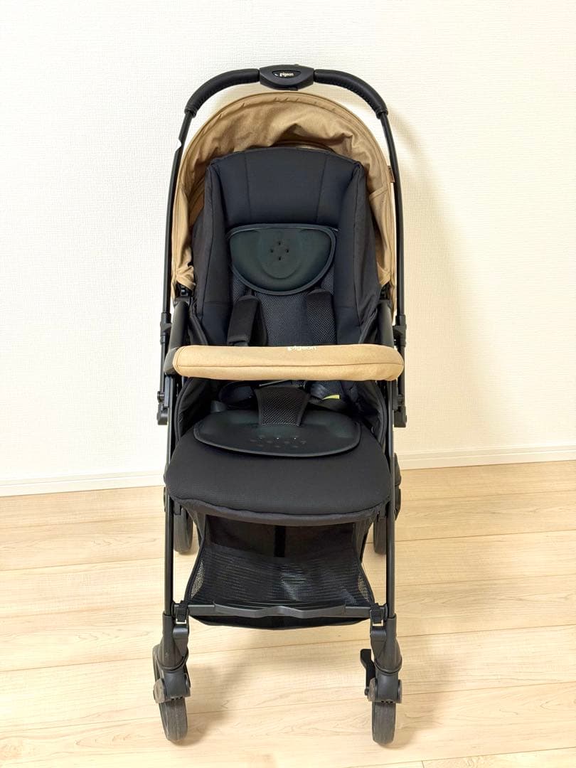 Pigeon ベビーカー ランフィRB3 キャメル【純正レインカバー付】