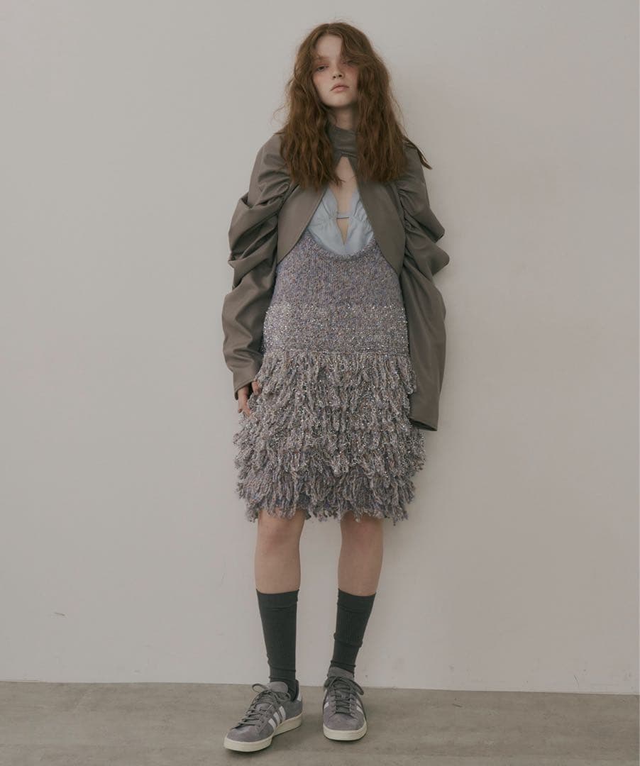 J1u by LA BELLE ETUDEボリュームギャザーレザーボレロ