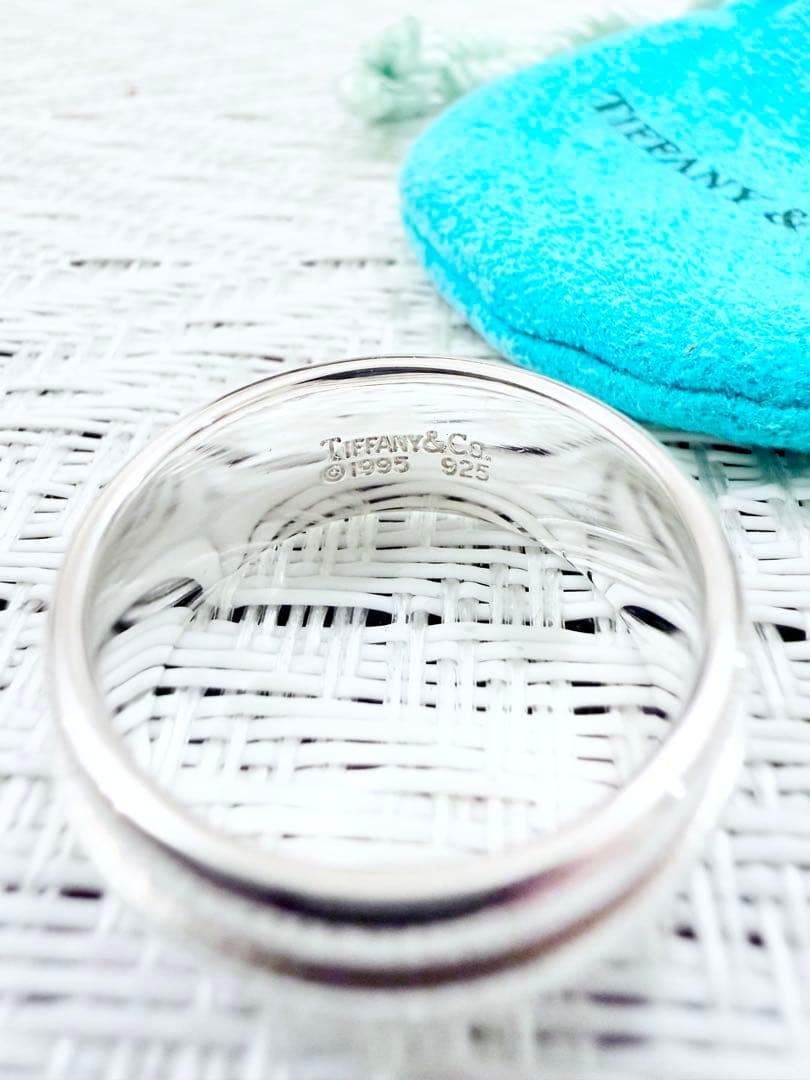 ティファニー　グルーブドリング　ダブルライン　リング　指輪　研磨済み　18.5号