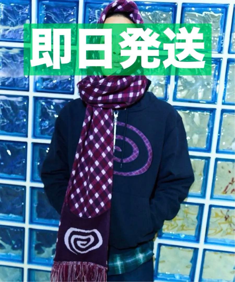 PULP 限定 SOL EX PLAID KNIT SCARF ネイビー
