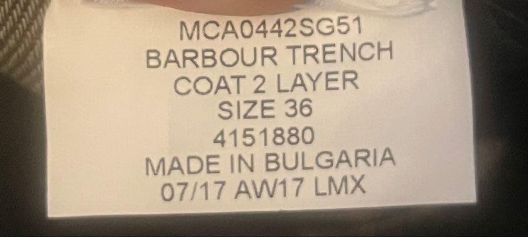 ★かっちゃん★Barbour バブアー 2LAYER トレンチコート