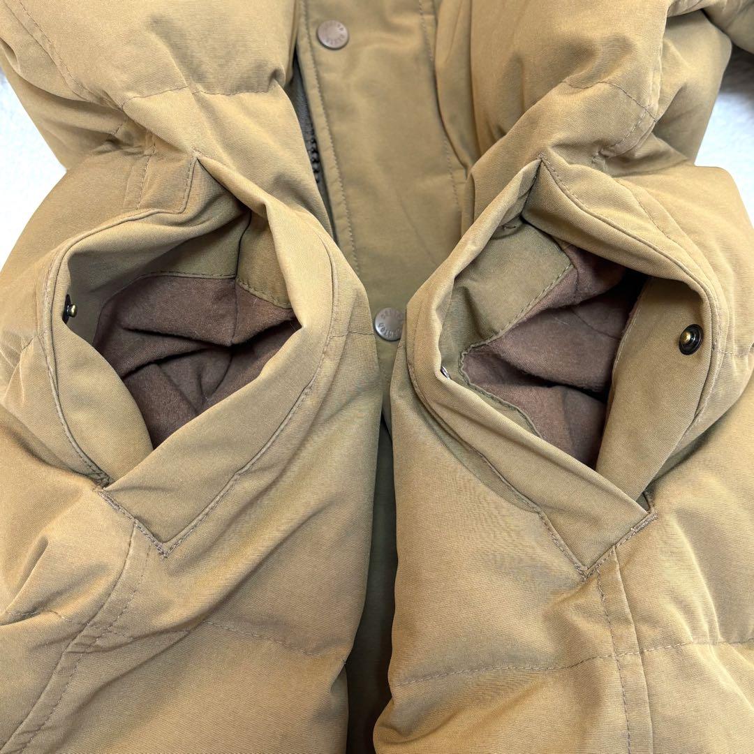 美品☆ダントン タッサー ダウンジャケット ロング タヌキファー ベージュ 36