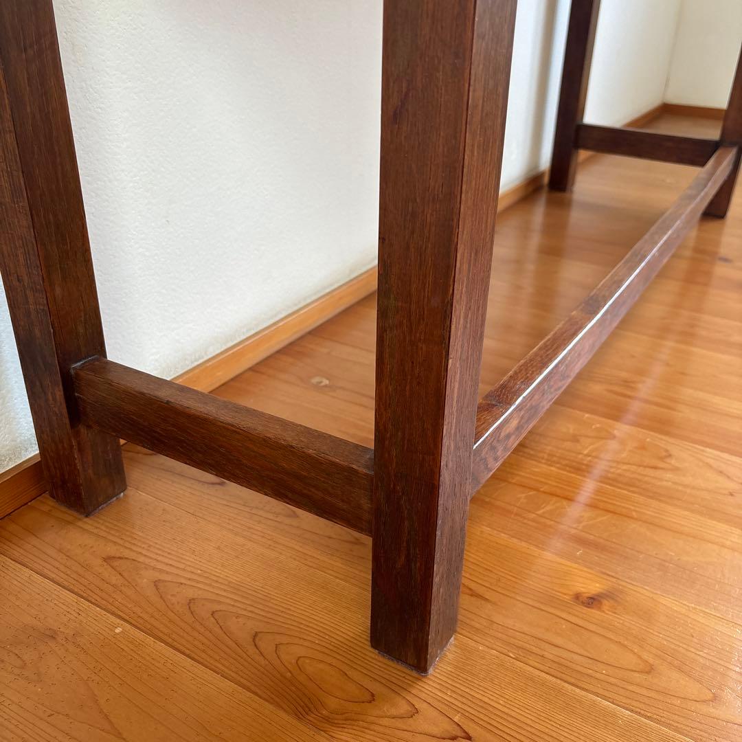 古家具『木製長机 引出し4つ付き』