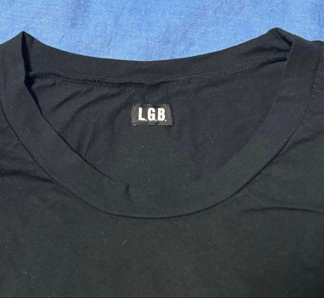L.G.B. ブラック クロスデザイン 長袖カットソー
