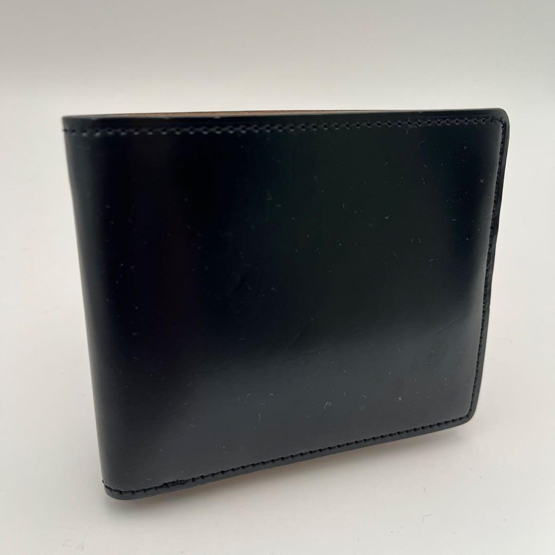 キプリス モルフォ コードバン 二つ折り財布 黒 本革 レザー ブラック