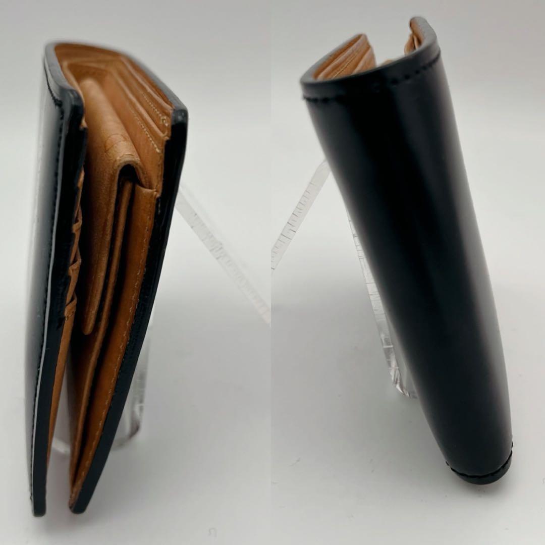 キプリス モルフォ コードバン 二つ折り財布 黒 本革 レザー ブラック