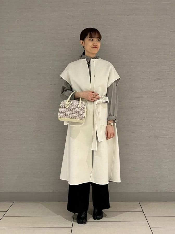 TOMORROWLAND 18万ウールカシミヤライトリバー ベルテッドロングジレ