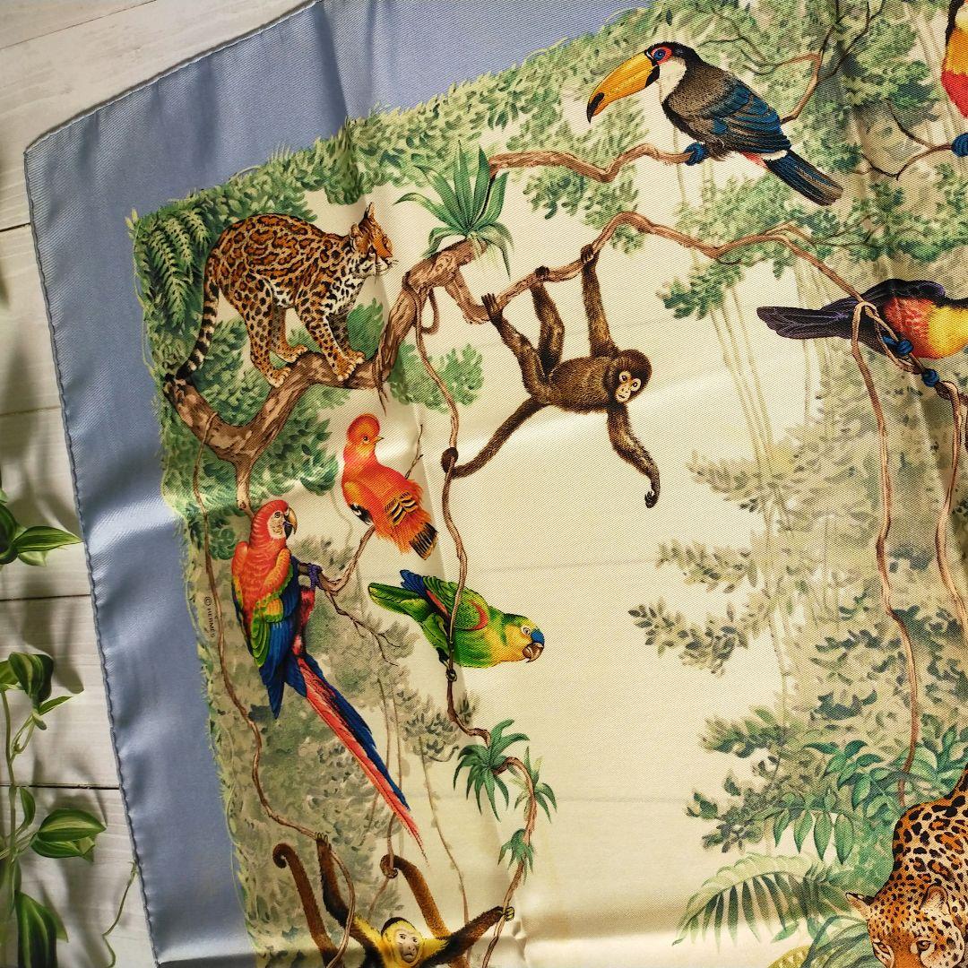 HERMES カレ90　EQUATEUR 赤道直下　ライトブルー