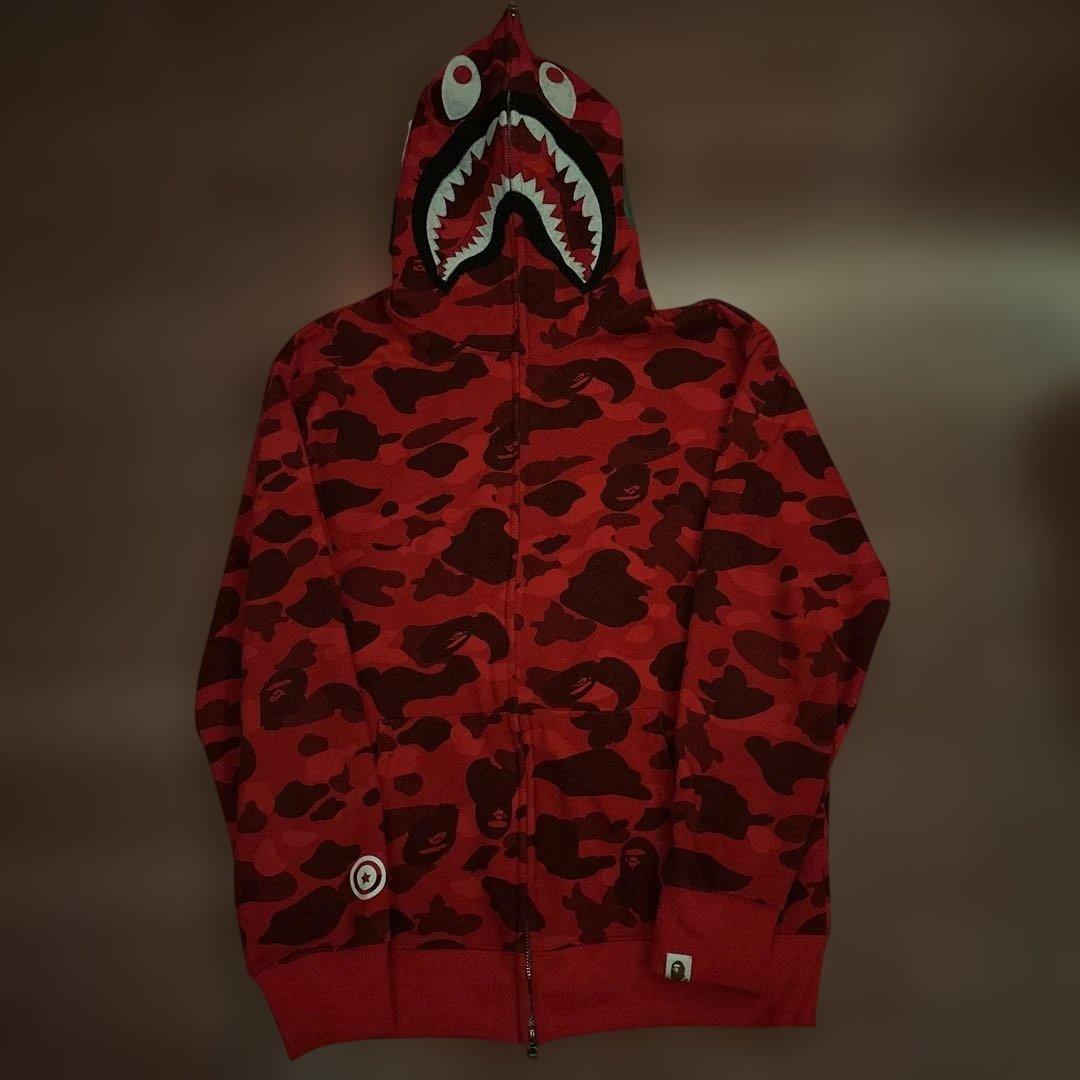 A Bathing Ape シャークパーカー XL レッド