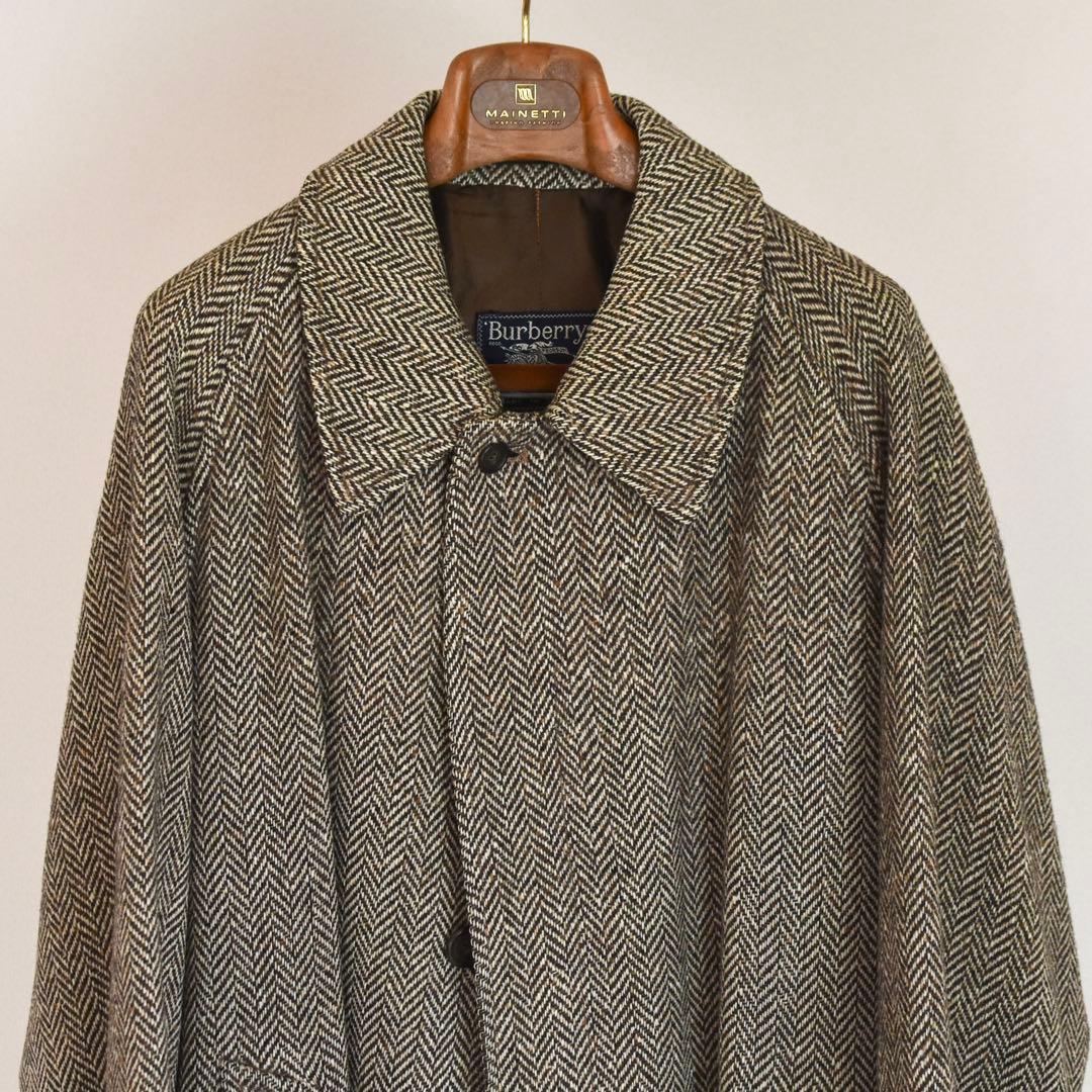 Burberrys ヘリンボーン ステンカラーコート 一枚袖