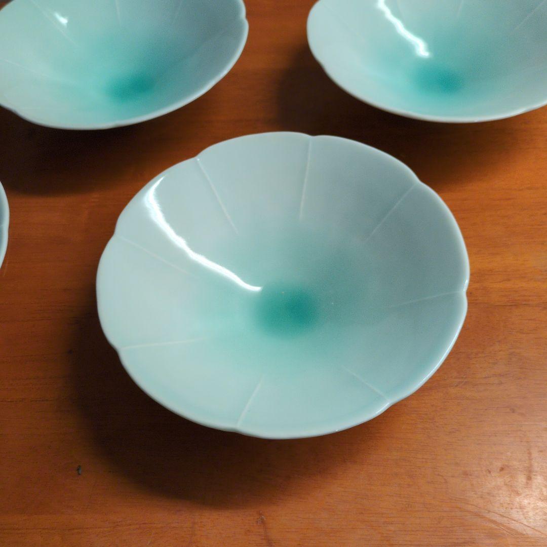 蘇山窯　青白磁　5客