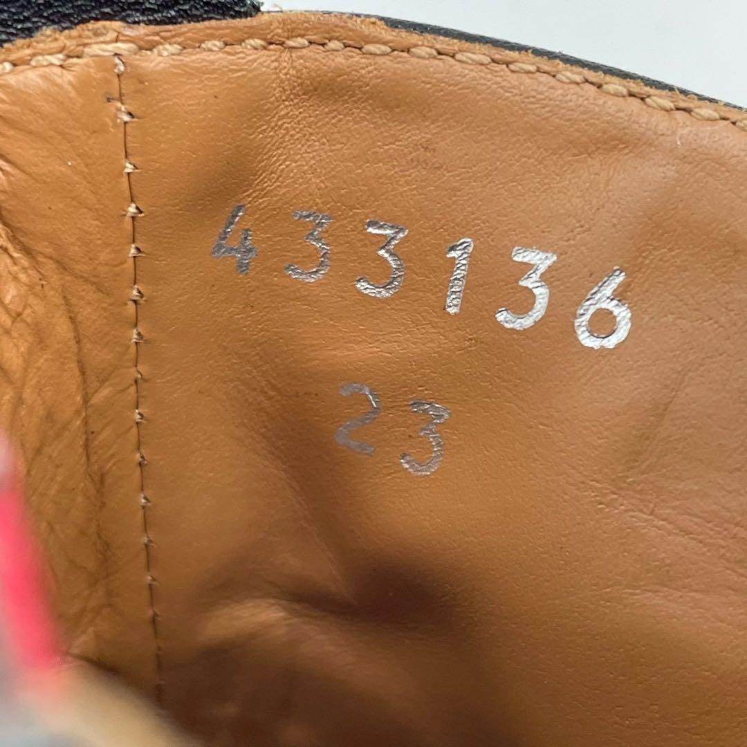 極美品　グッチ　サイドゴアブーツ　シェリーライン　レザー　ブラック　キッズ 23