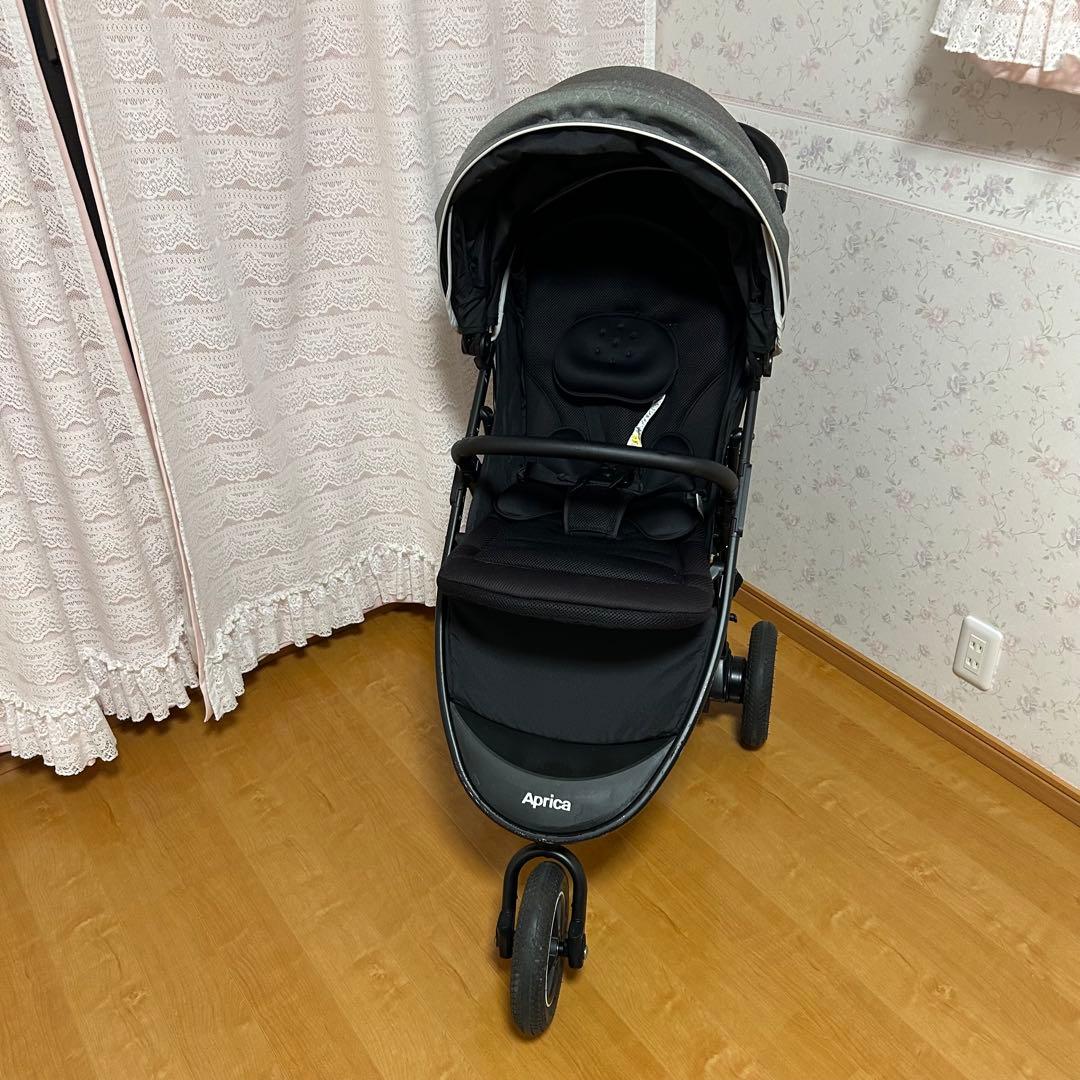 美品　Aprica アップリカ　3輪ベビーカー スムーヴプレミアムAB グレー