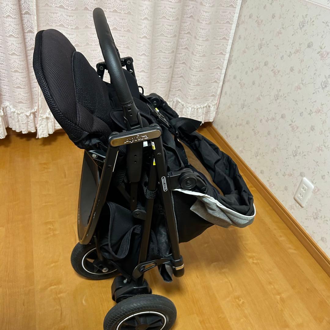 美品　Aprica アップリカ　3輪ベビーカー スムーヴプレミアムAB グレー