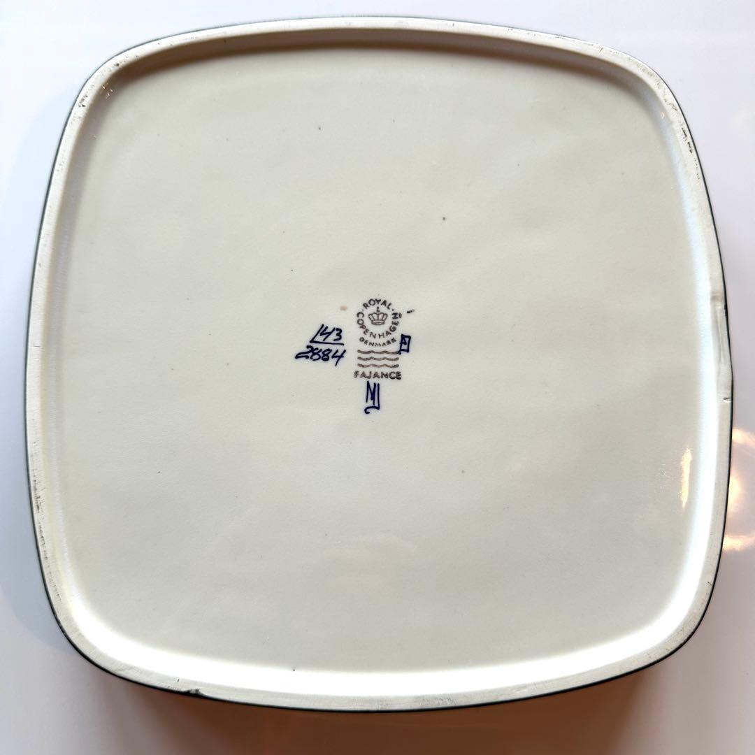 北欧ヴィンテージロイヤルコペンハーゲン テネラ スクエアプレート （大）22㎝①