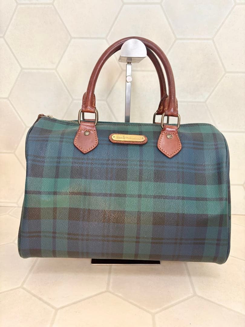 ポロラルフローレンミニボストンバッグ　ヴィンテージグリーン