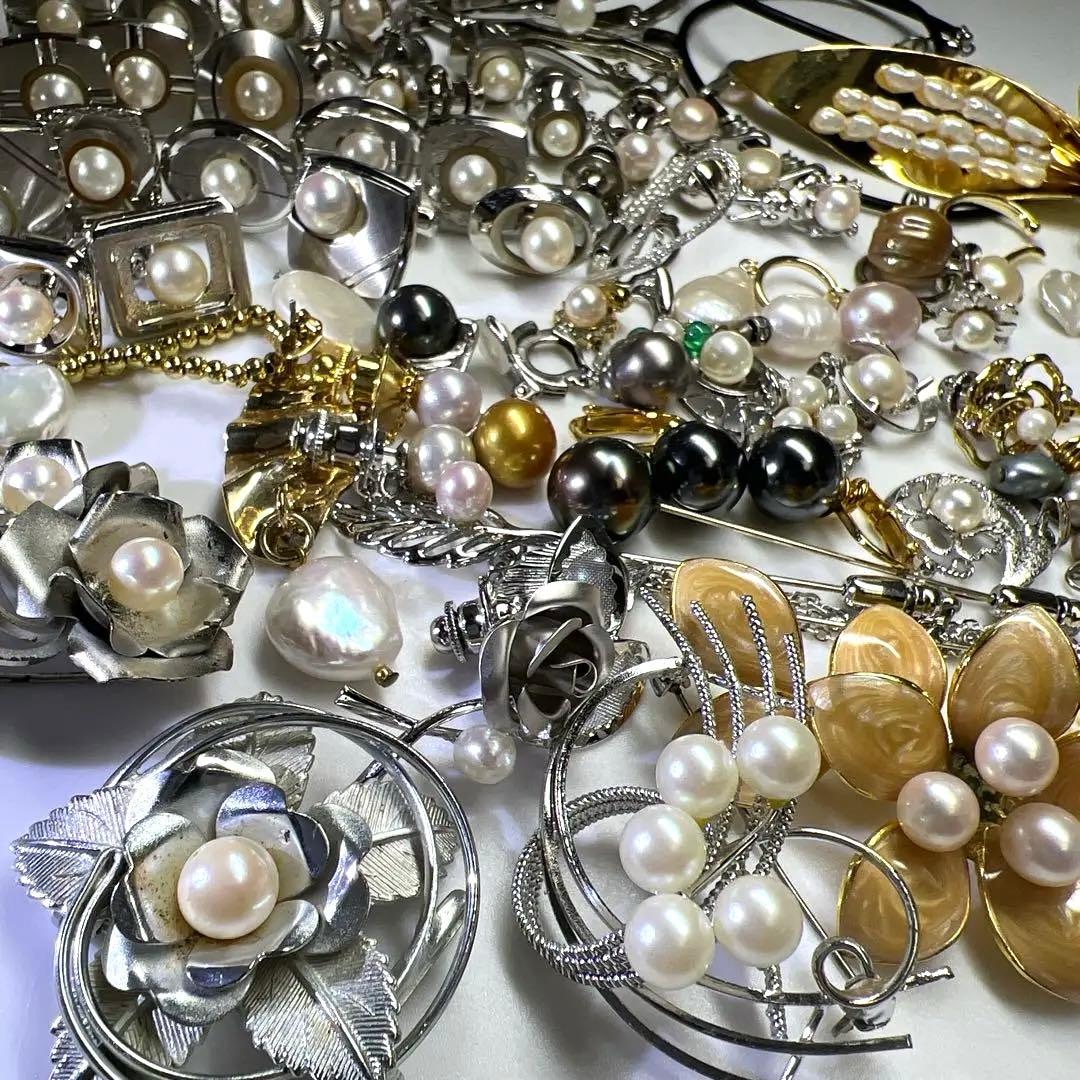 真珠アクセサリー色々　袋込331g 東Y8-0129ア㊱