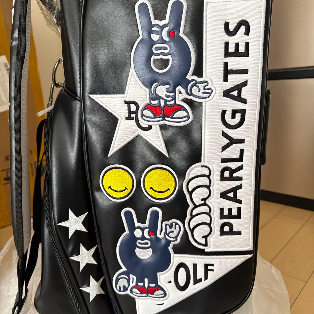 PEARLY GATES ブラックキャディバッグ　パーリーゲイツ　合成革