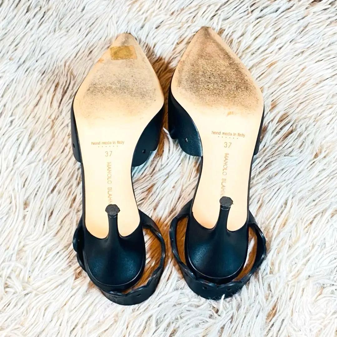 【美品】MANOLO BLAHNIK NIKOSLI スカラップ サンダル 37