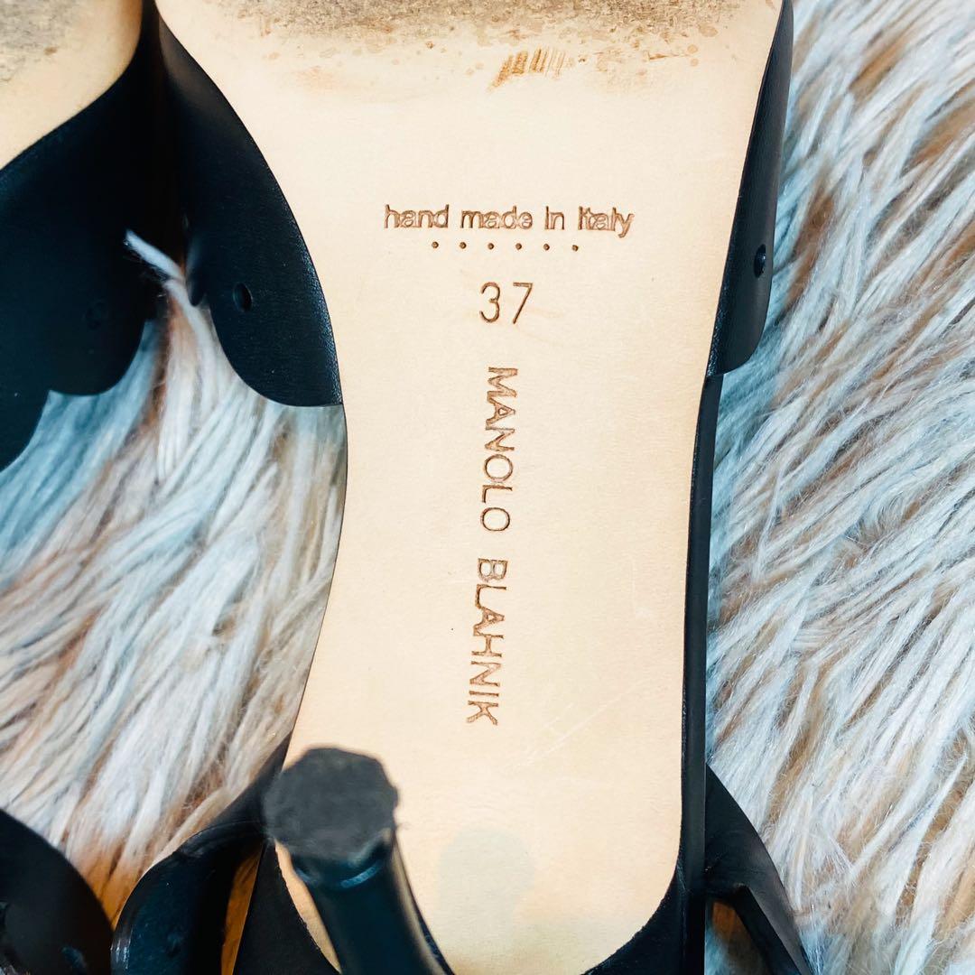 【美品】MANOLO BLAHNIK NIKOSLI スカラップ サンダル 37