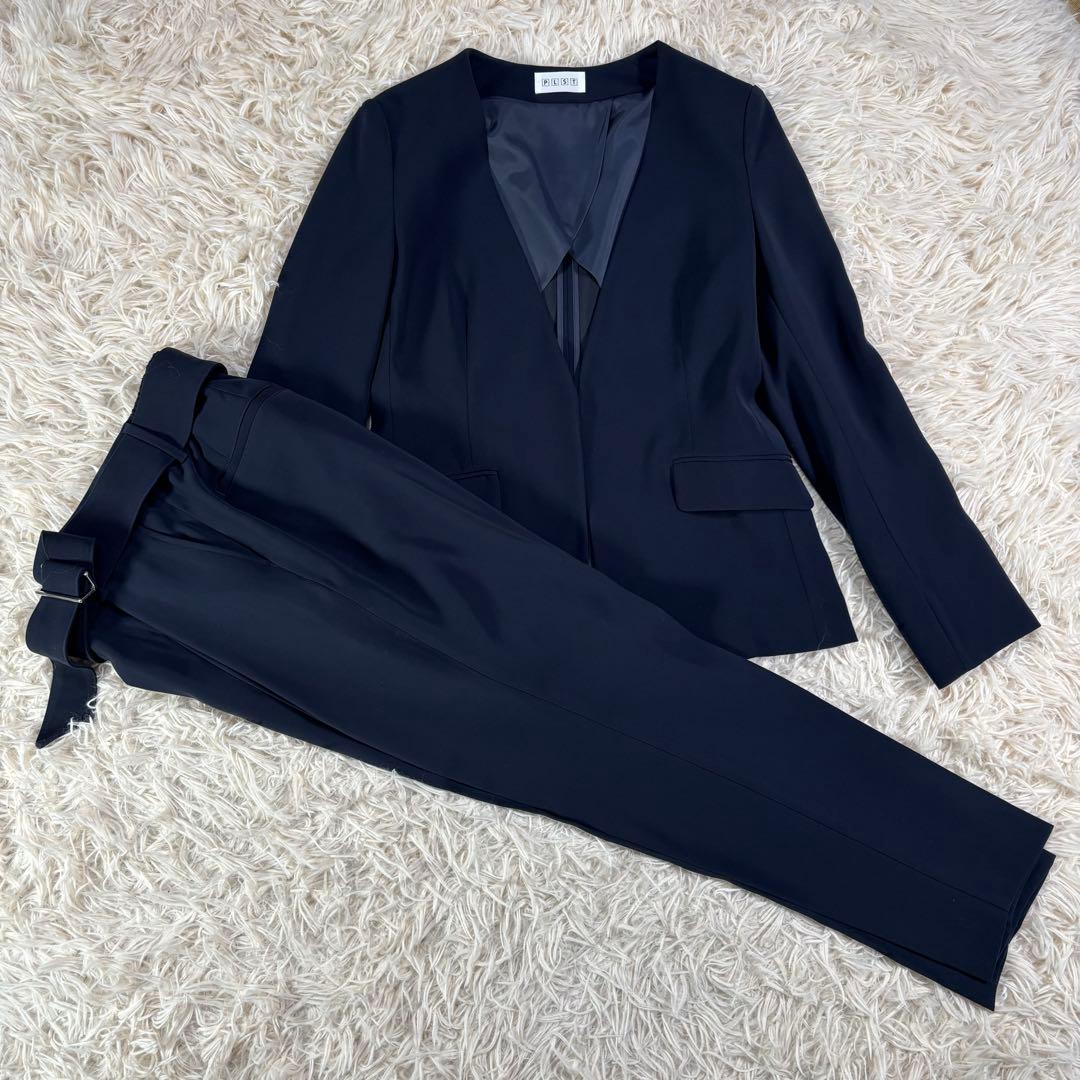 PLST プラステ　セットアップスーツ　カラーレス　パンツ　洗えるスーツ