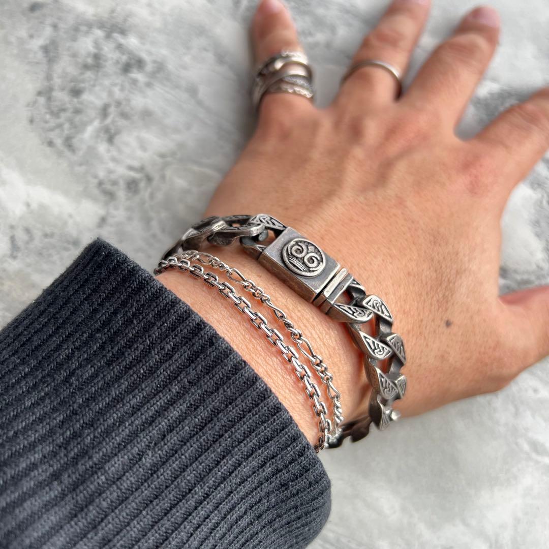 VINTAGE ヴィンテージ リンク 喜平チェーン ブレスレット バックル 紋章