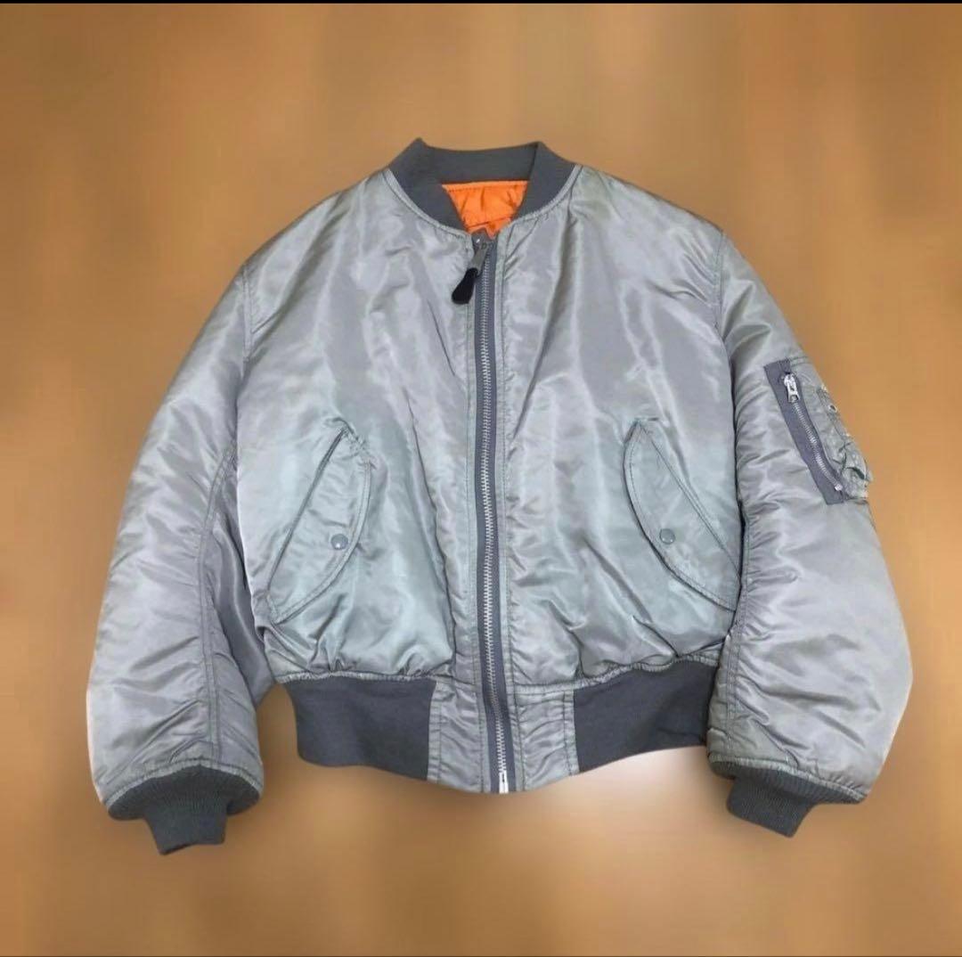 希少カラー 90s USA製 ALPHA INDUSTRIES MA-1グレーL
