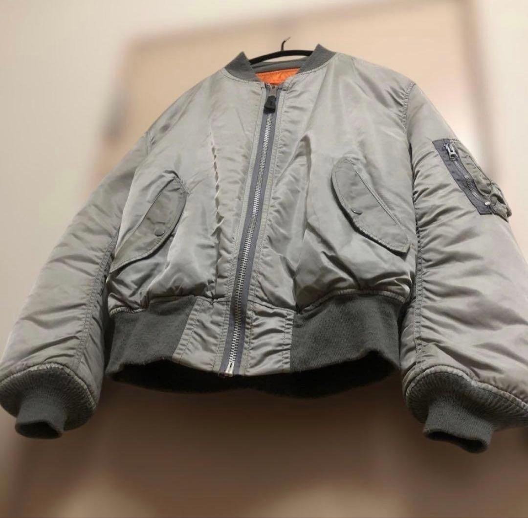 希少カラー 90s USA製 ALPHA INDUSTRIES MA-1グレーL