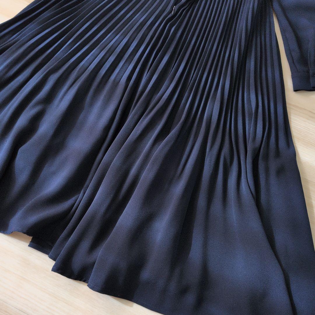 セルフォード ボウタイプリーツ ワンピース リボン 2WAY 襟 マキシ丈 36