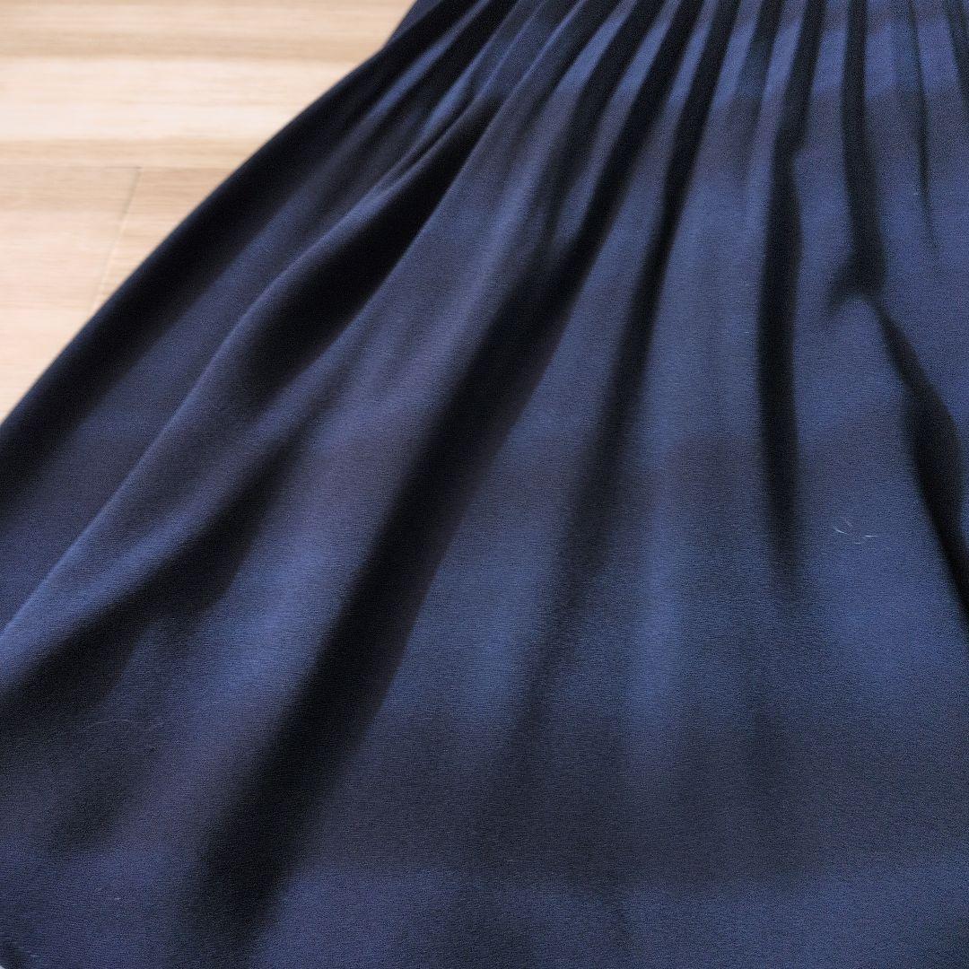 セルフォード ボウタイプリーツ ワンピース リボン 2WAY 襟 マキシ丈 36