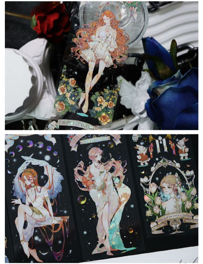 J963＃圣女祈愿(贝壳光)三毛喵切り売り海外人物マステ女の子