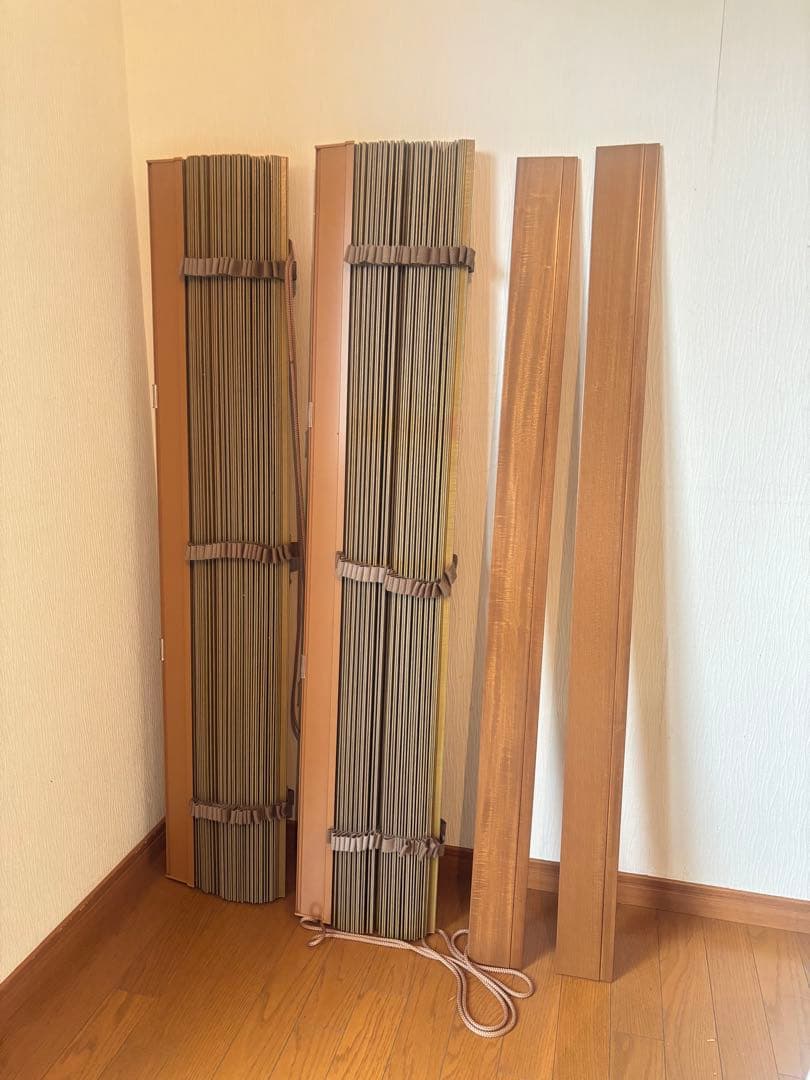 タチカワブラインド ウッドブラインド ライトブラウン立川×2台セット