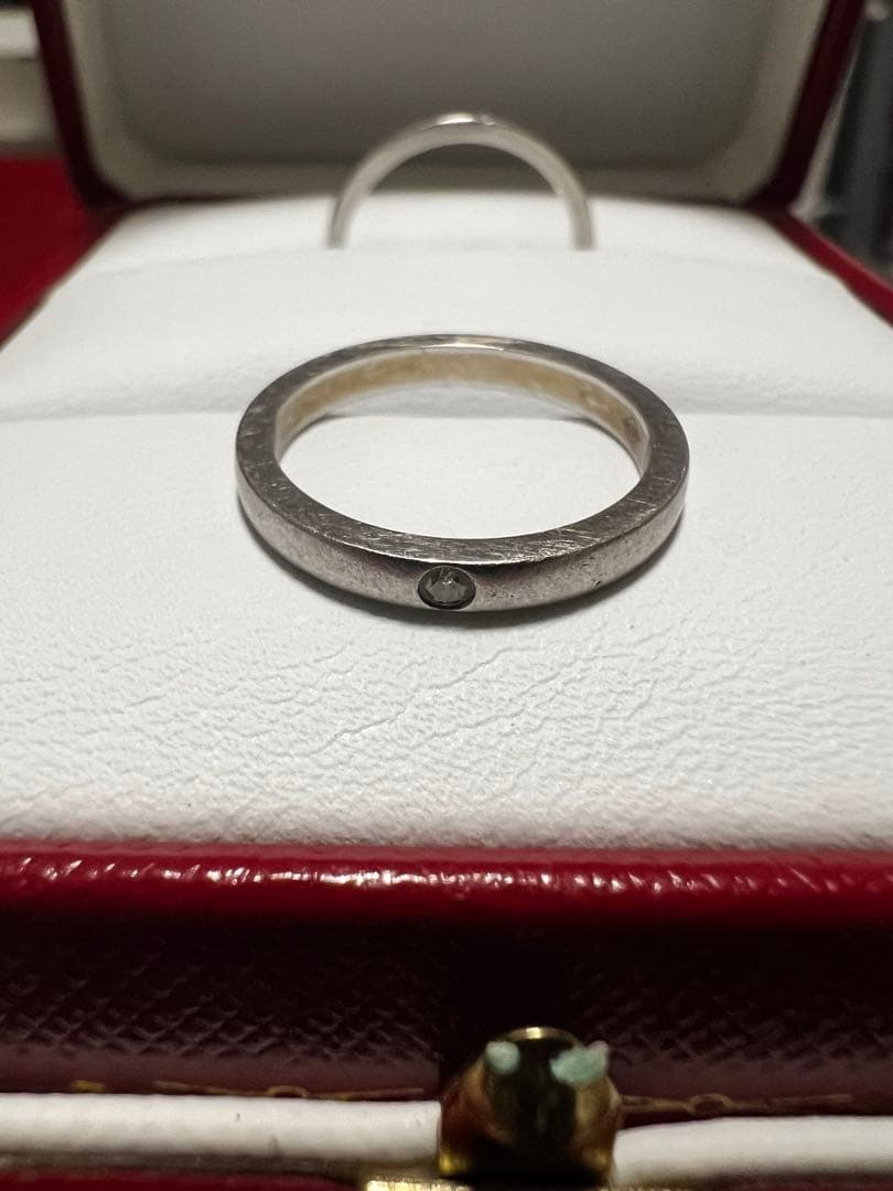 カルティエ Cartier プラチナ ペア結婚指輪 1Pダイヤ　付属品完備