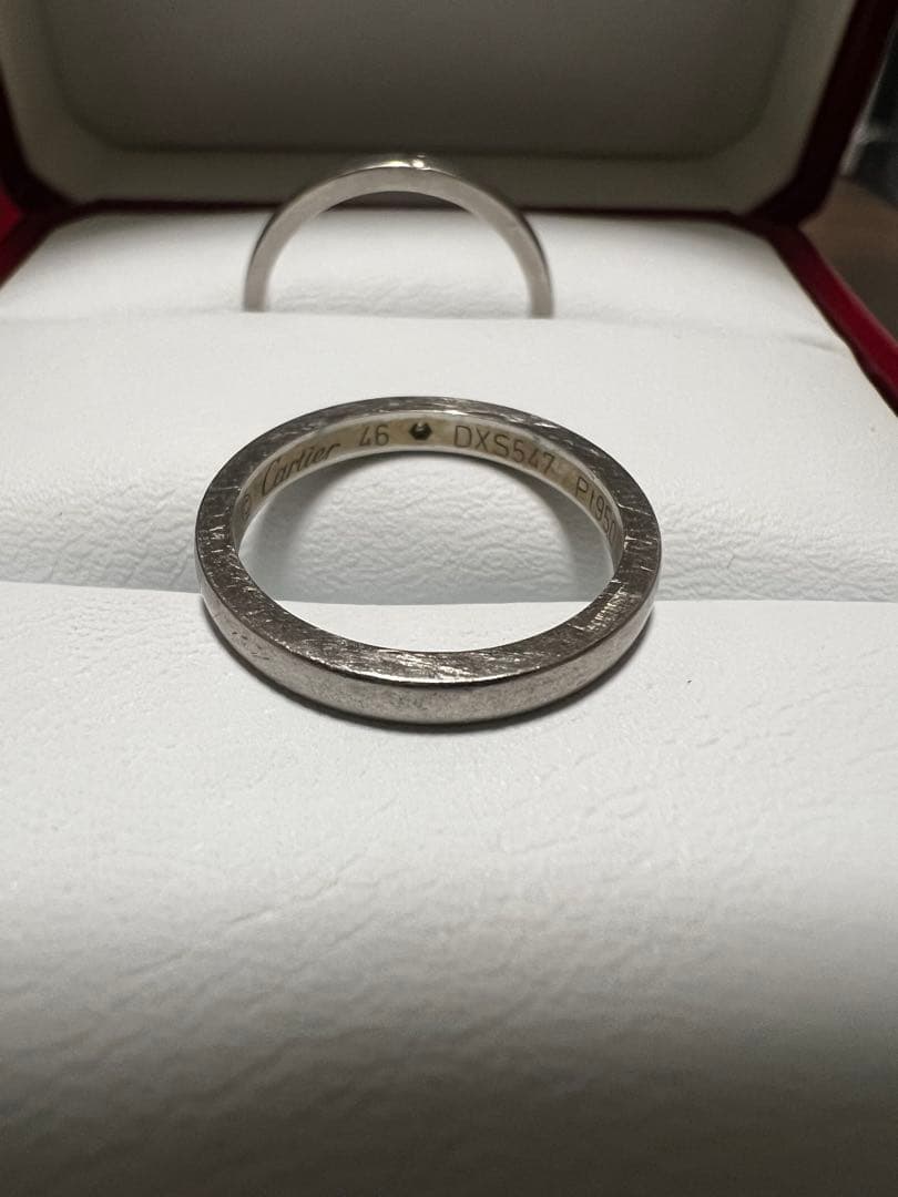 カルティエ Cartier プラチナ ペア結婚指輪 1Pダイヤ　付属品完備