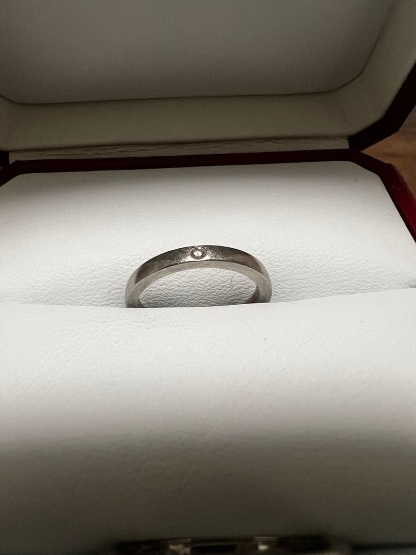 カルティエ Cartier プラチナ ペア結婚指輪 1Pダイヤ　付属品完備