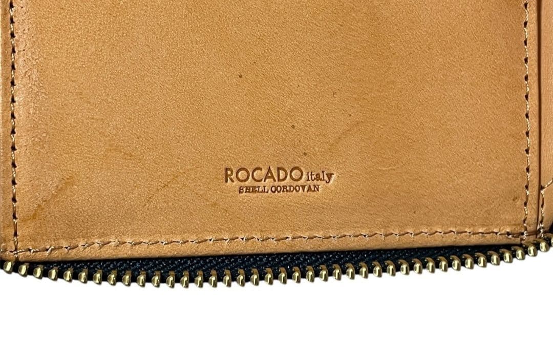 新品 ROCADO ロカド シェルコードバン 二つ折り財布 馬革 ダークグリーン