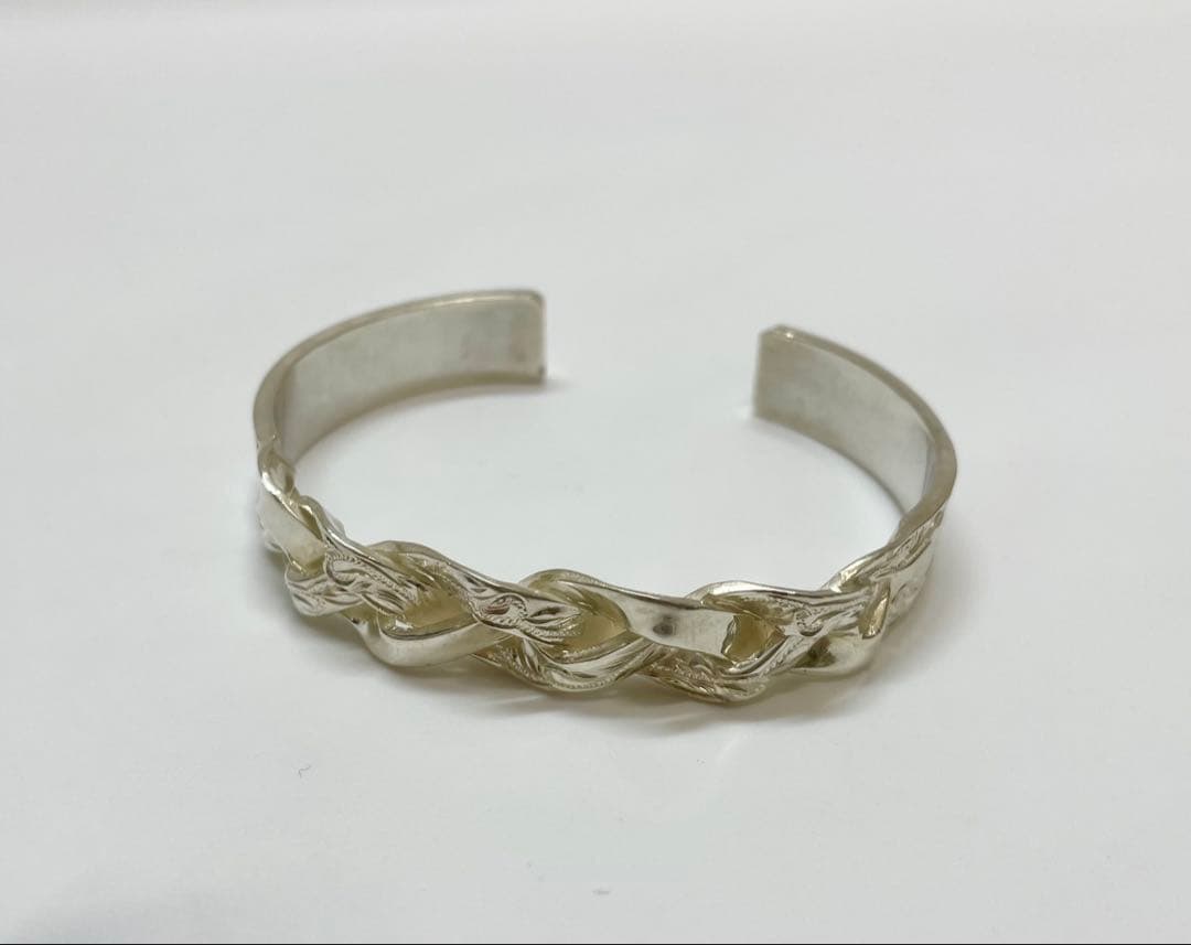 値下げ❗️SV925ハワイアンジュエリー シルバー 編み込みデザイン バングル