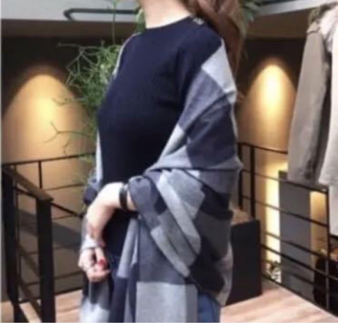 【希少】ジョンストンズ　カシミア大判ストール　ハウント　ブロックチェック