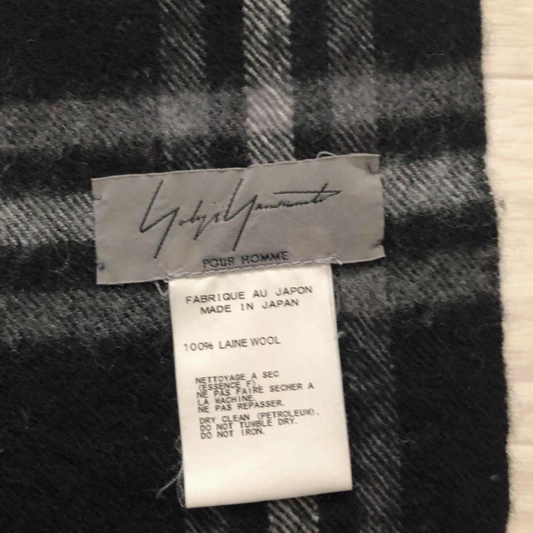 美品　Yohji Yamamoto ヨージヤマモト　大判ストール　チェック柄