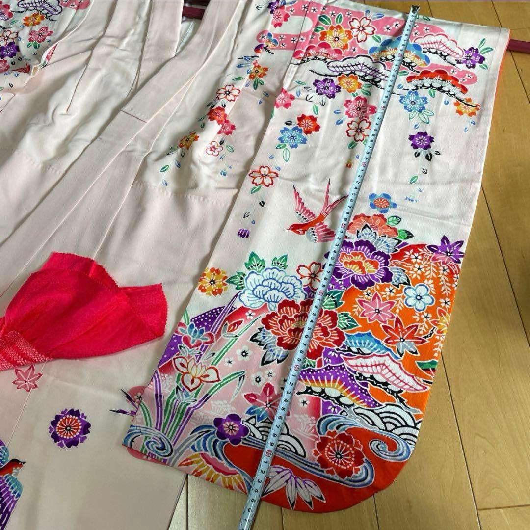 紅型　七五三　7歳　正絹着物セット　四つ身　四ツ身　七歳　花鳥柄