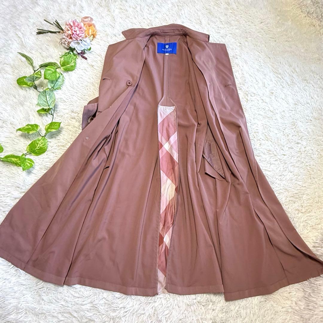 【ブルーレーベルクレストブリッジ】美品♡トレンチコート チェック ピンク 36