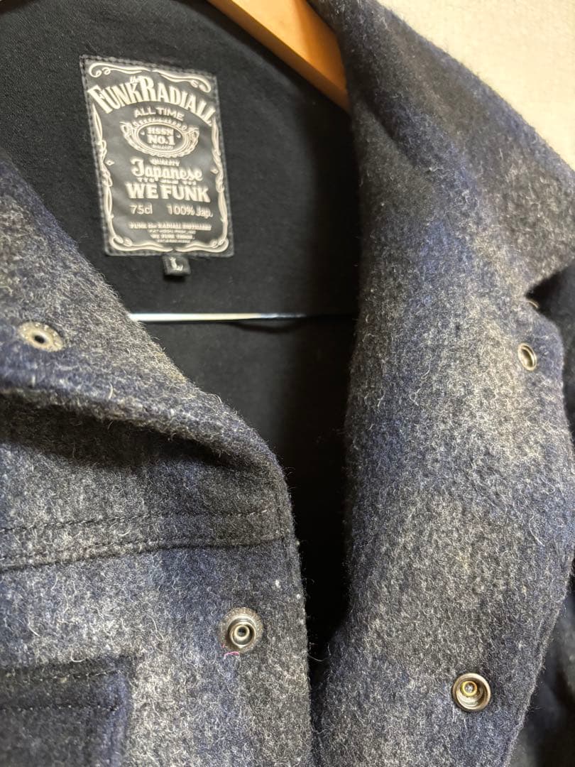 RADIALL・ネイビー・グレー チェックジャケット Lサイズ