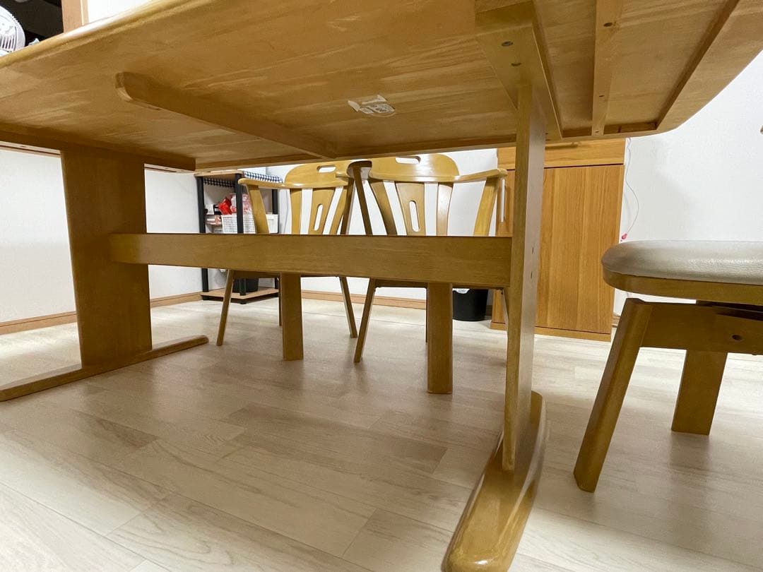 ★ダイニングテーブルと回転チェア5脚セット W1800×D900×H700