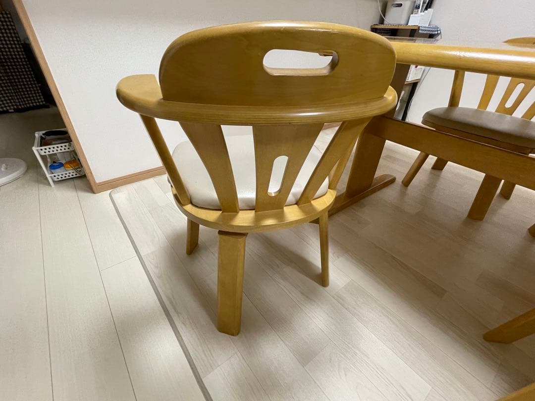 ★ダイニングテーブルと回転チェア5脚セット W1800×D900×H700