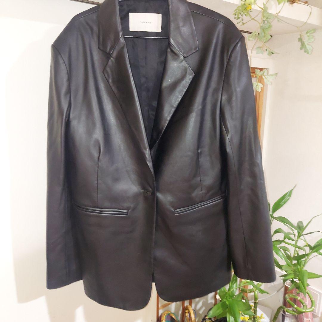 ☆未使用☆TODAYFUL　トゥデイフル　黒 エコレザーテイラージャケット38
