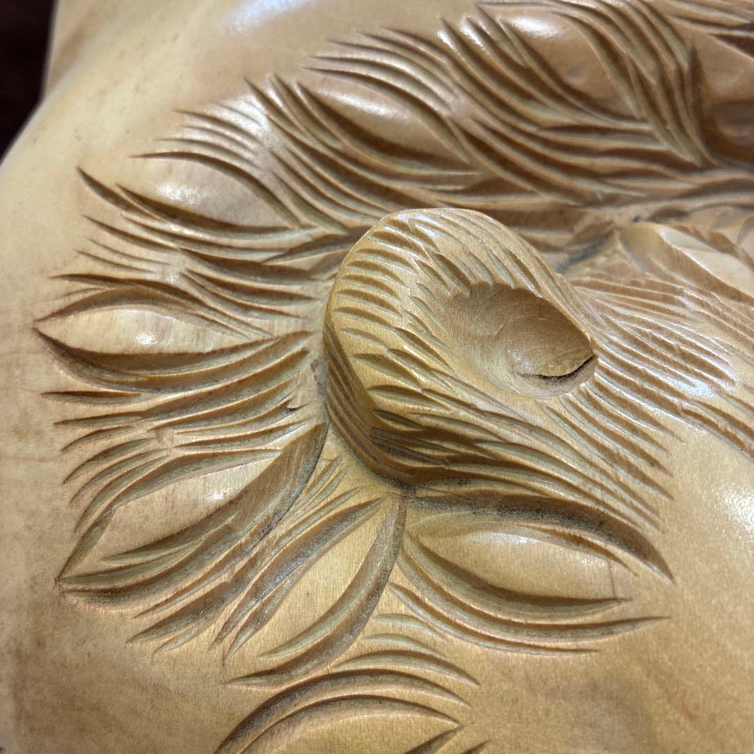 ビンテージ？ 木彫り 鋭い爪が獰猛な熊の置物 ハンドメイド 作家 無銘