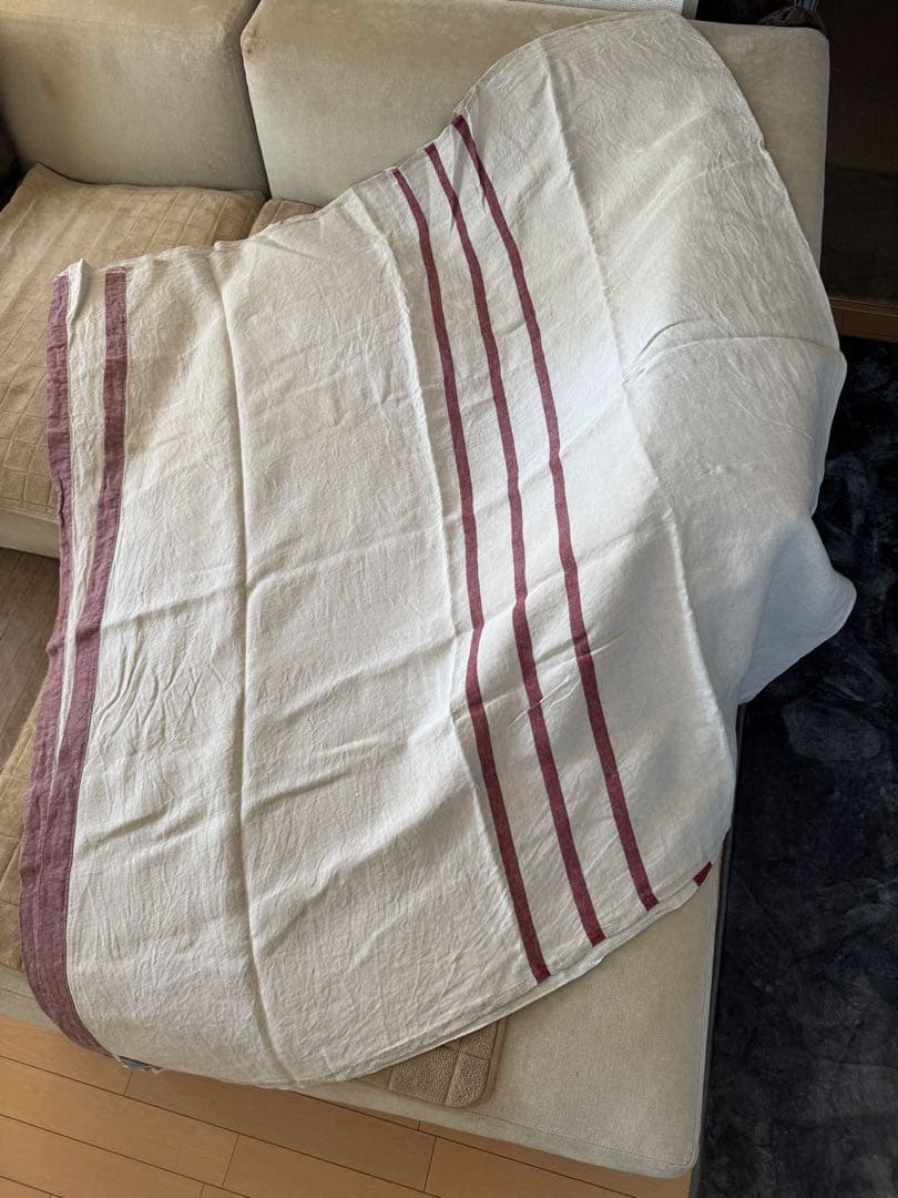 【レア】ラプアンカンクリ　大判　リネン　シーツ　ブランケット