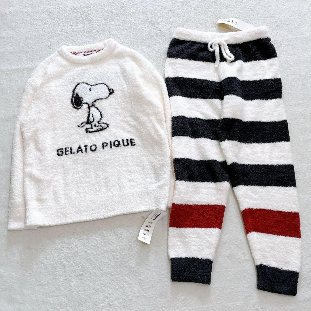ジェラピケ　スヌーピー　パウダーモチーフJQDプルオーバー＆ロングパンツセット