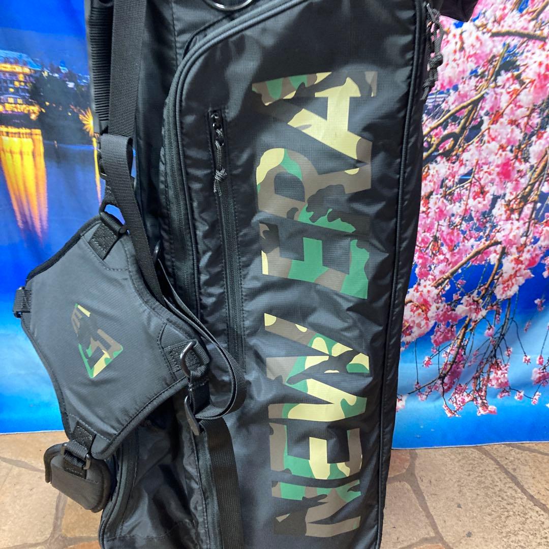 寶BU-1105 美品 ニューエラ スタンド式 キャディバッグ ブラック迷彩